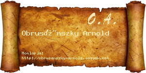Obrusánszky Arnold névjegykártya