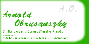 arnold obrusanszky business card